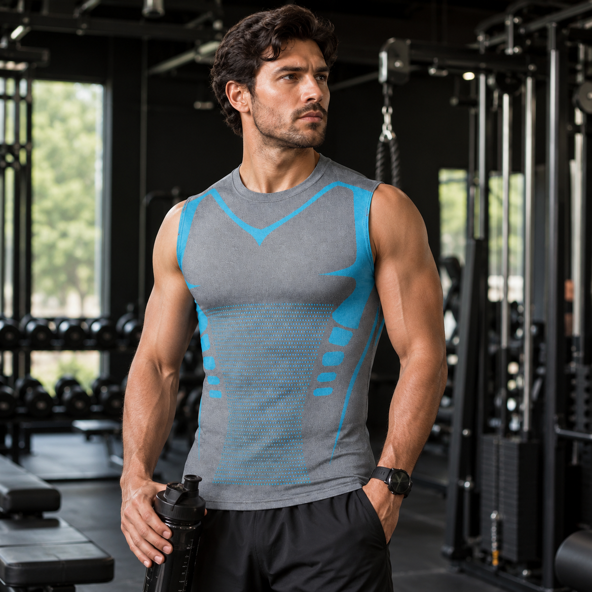Running Vest, Zip Reflective Running Vests with 500Ml Hydration Bottle, Adjustable Waistband & Breathable Material, Chest Pack Gear Phone Holder for Running, Men & Women