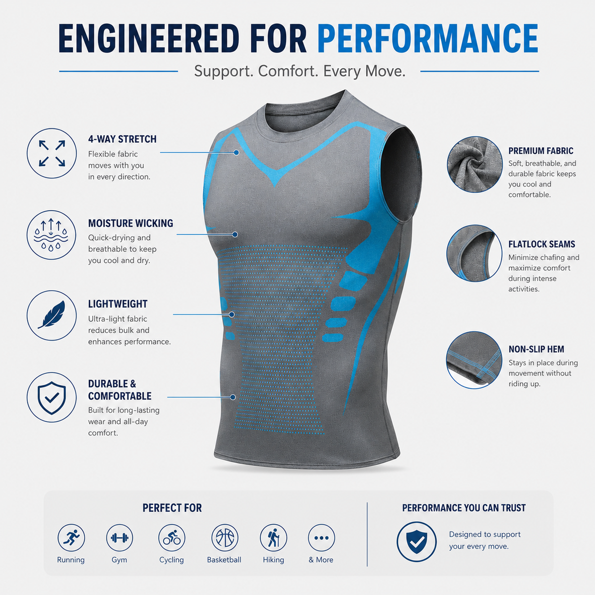 Running Vest, Zip Reflective Running Vests with 500Ml Hydration Bottle, Adjustable Waistband & Breathable Material, Chest Pack Gear Phone Holder for Running, Men & Women